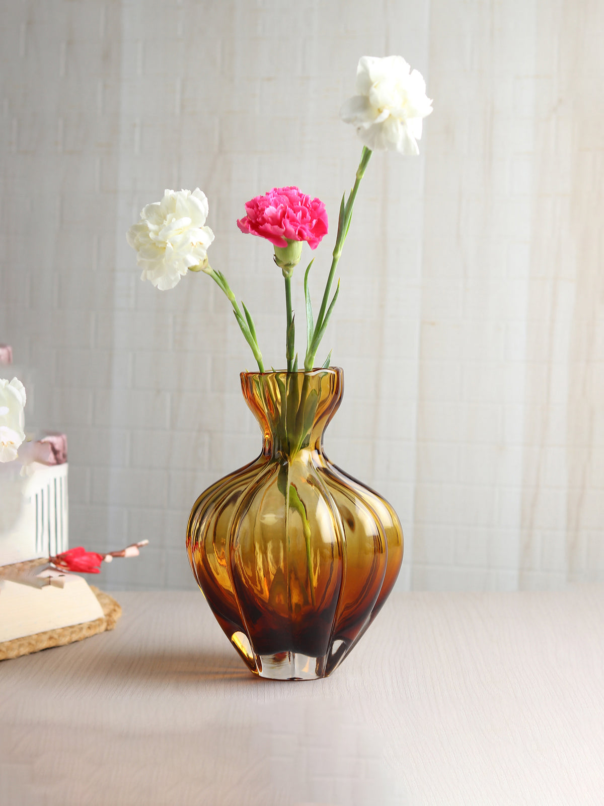 Solstice Small Amber Glass Vase