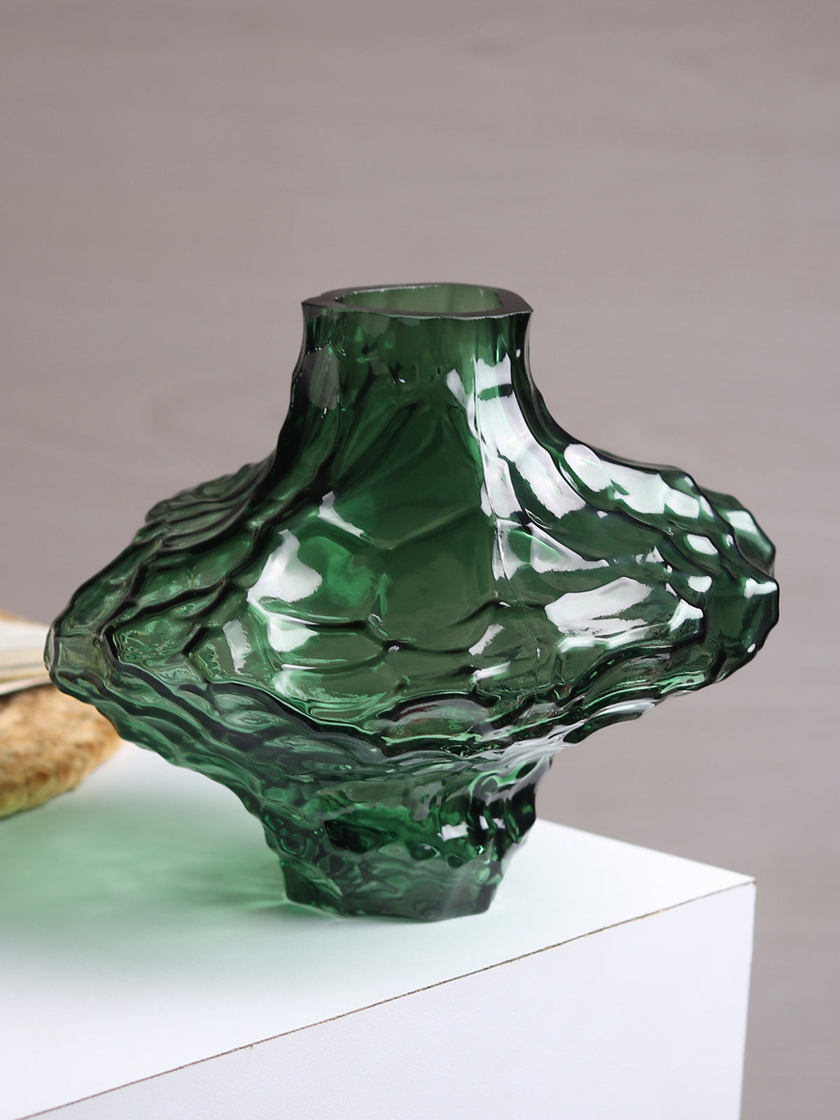 Magma Core Green Crystal Vase