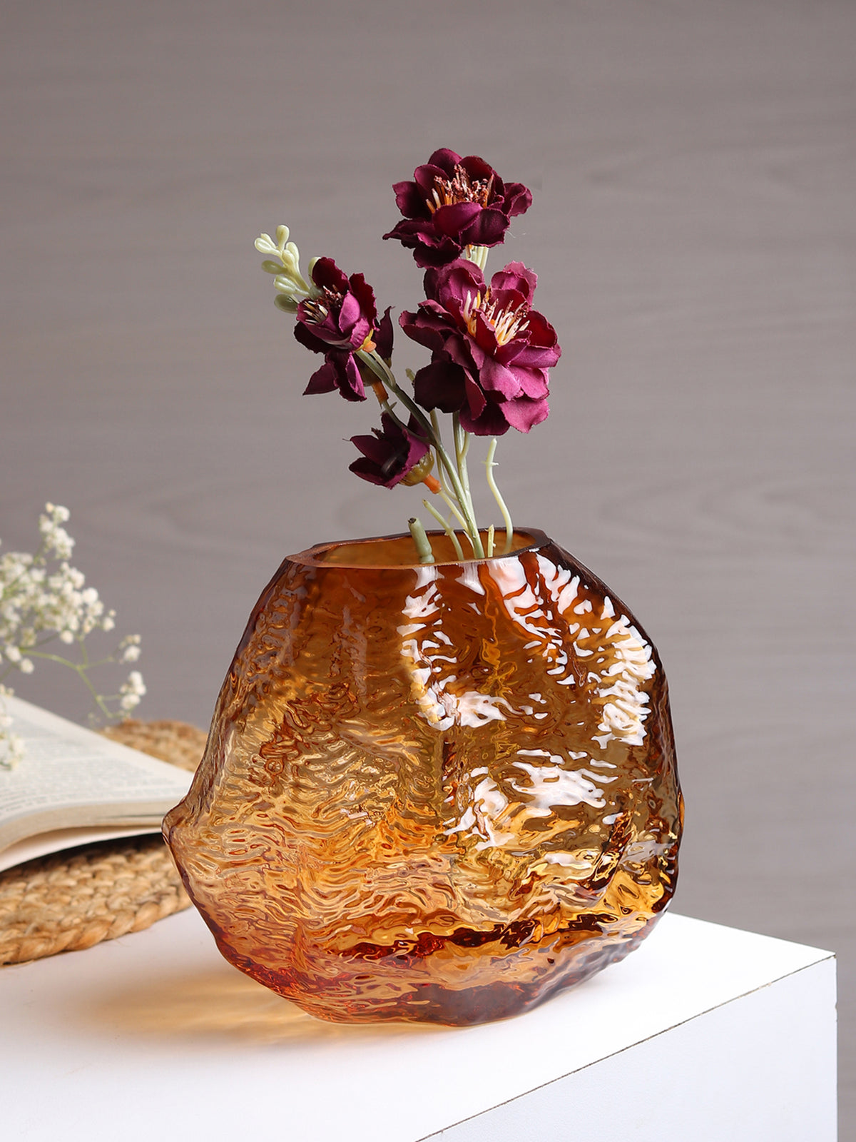 Terra Melt Amber Crystal Vase