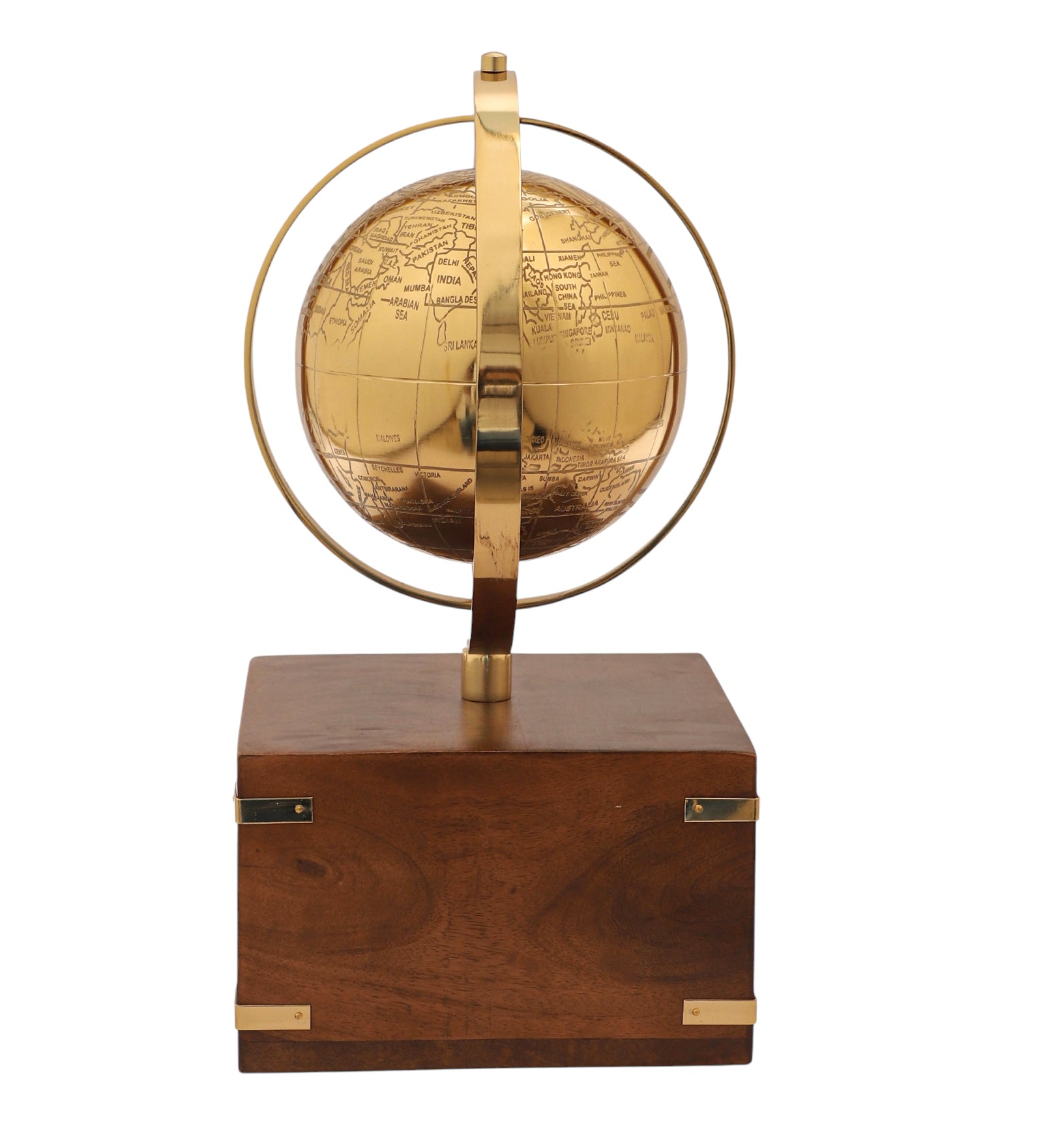 Atlasphere Gold Table Clock