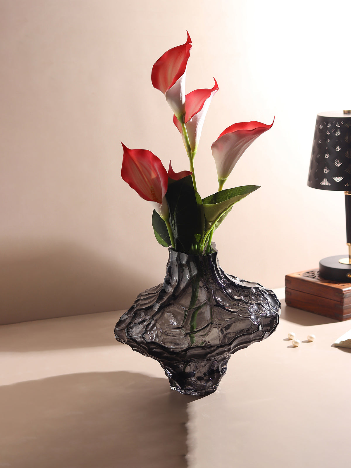 Magma Flow Grey Mediun Crystal Vase
