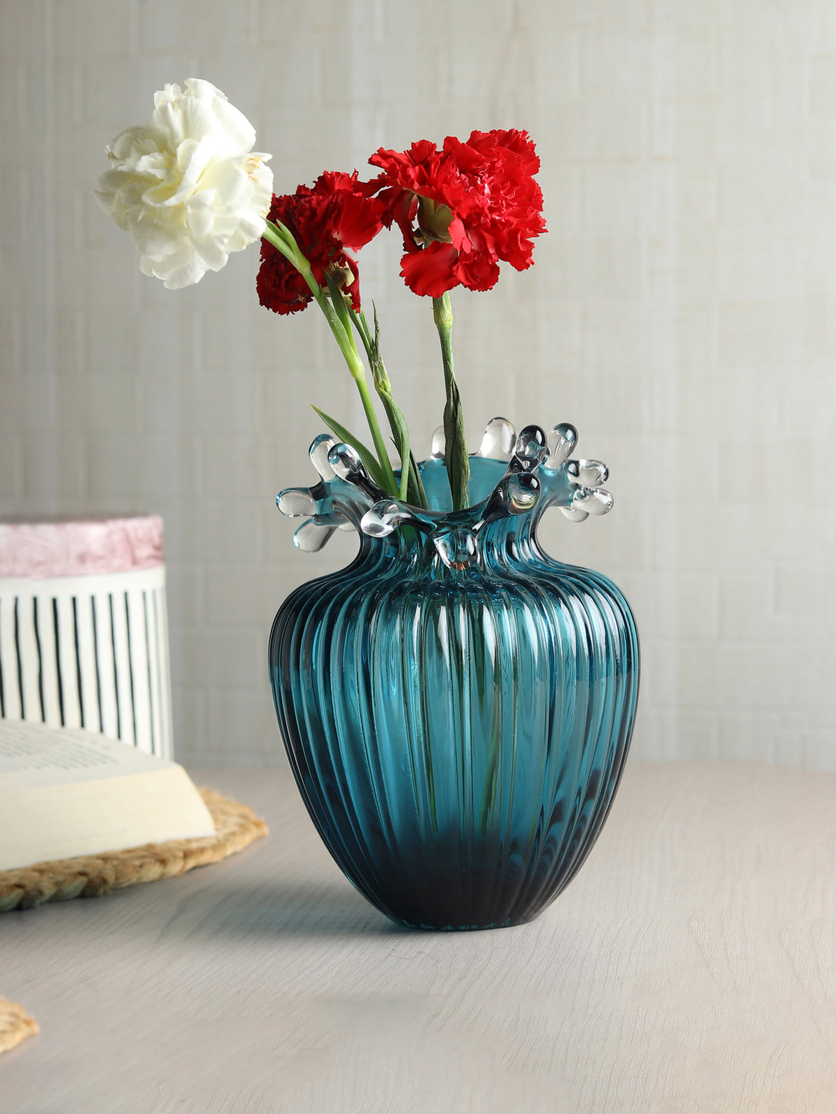 Gatsby Blue Glass Vase Small