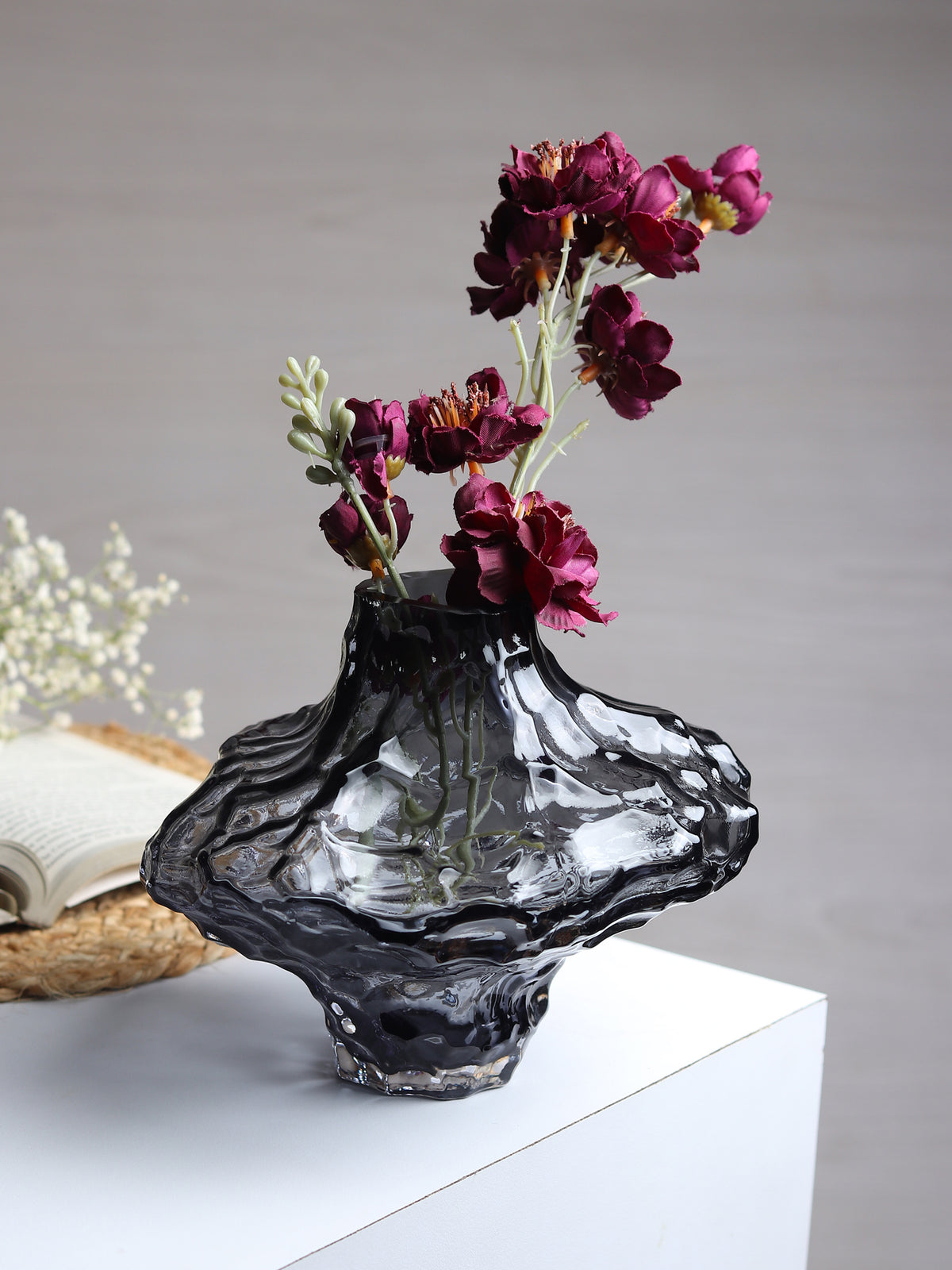 Magma Flow Grey Large Crystal Vase