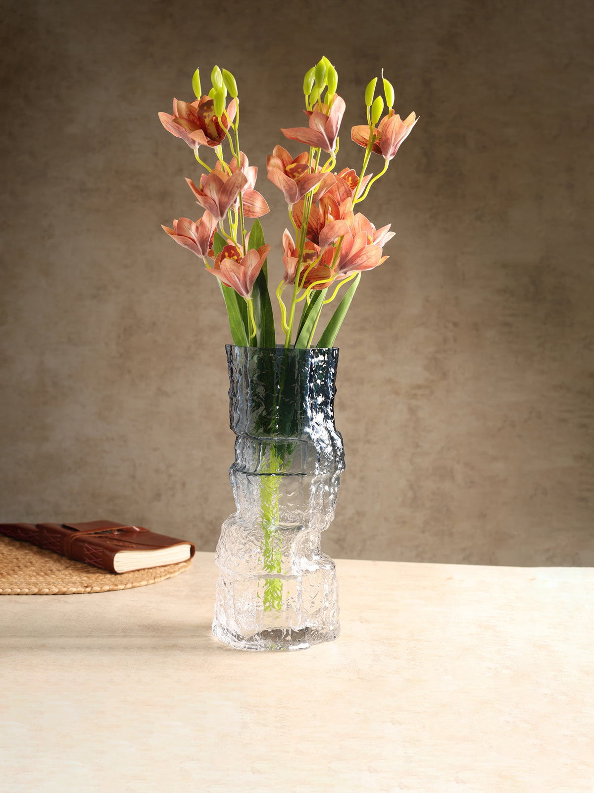 Frostline Crystal Vase Blue Tall