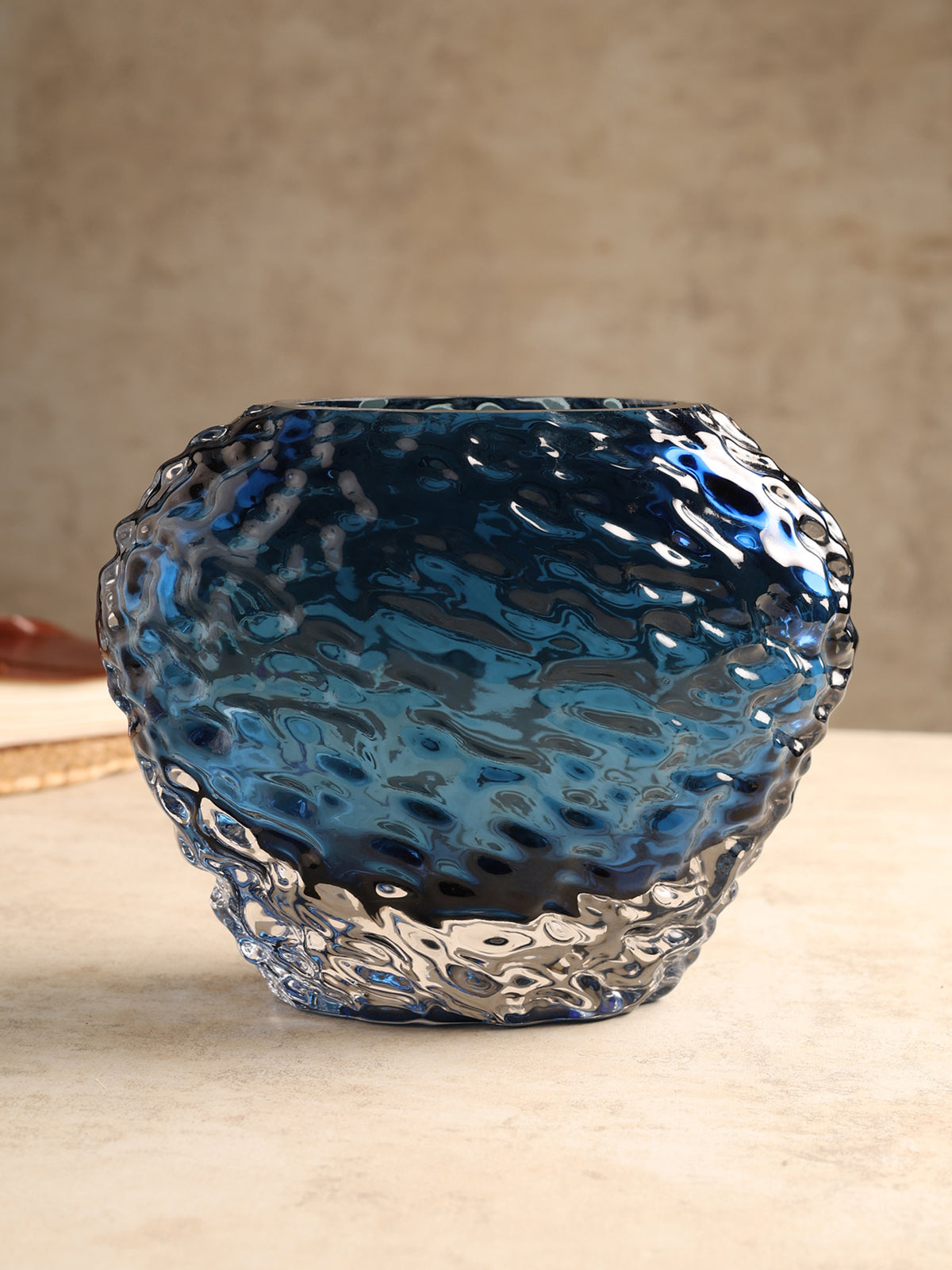Torrent Blue Crystal Vase Short