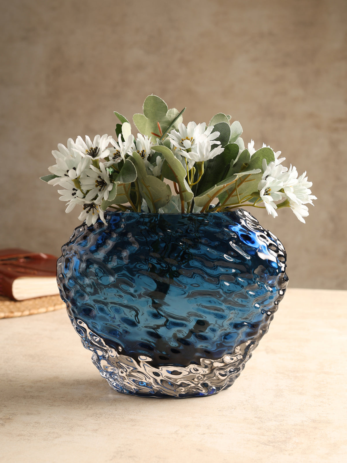 Torrent Blue Crystal Vase Short