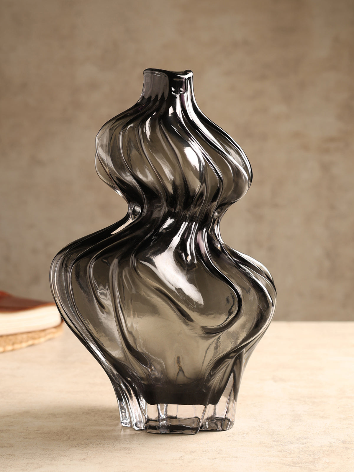 Sway  Black Glass Vase