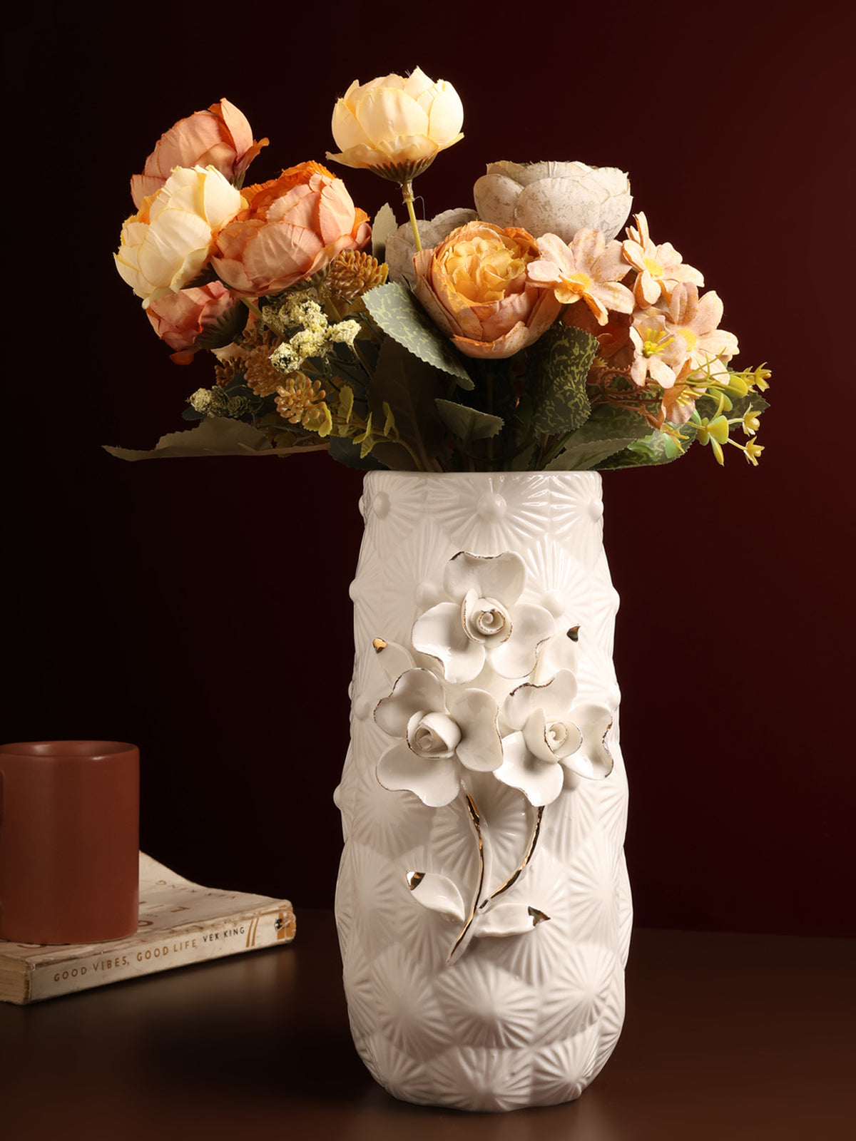 Elodie Fleur White Porcelain Vase