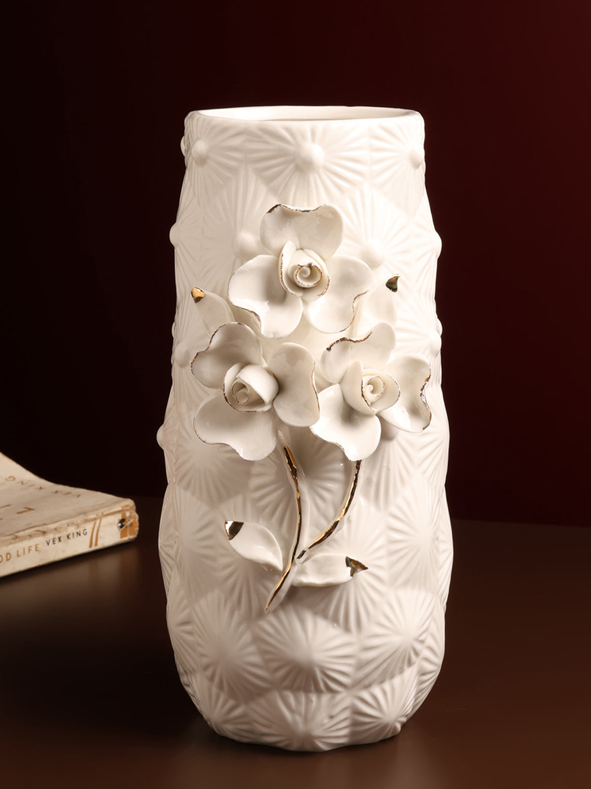 Elodie Fleur White Porcelain Vase