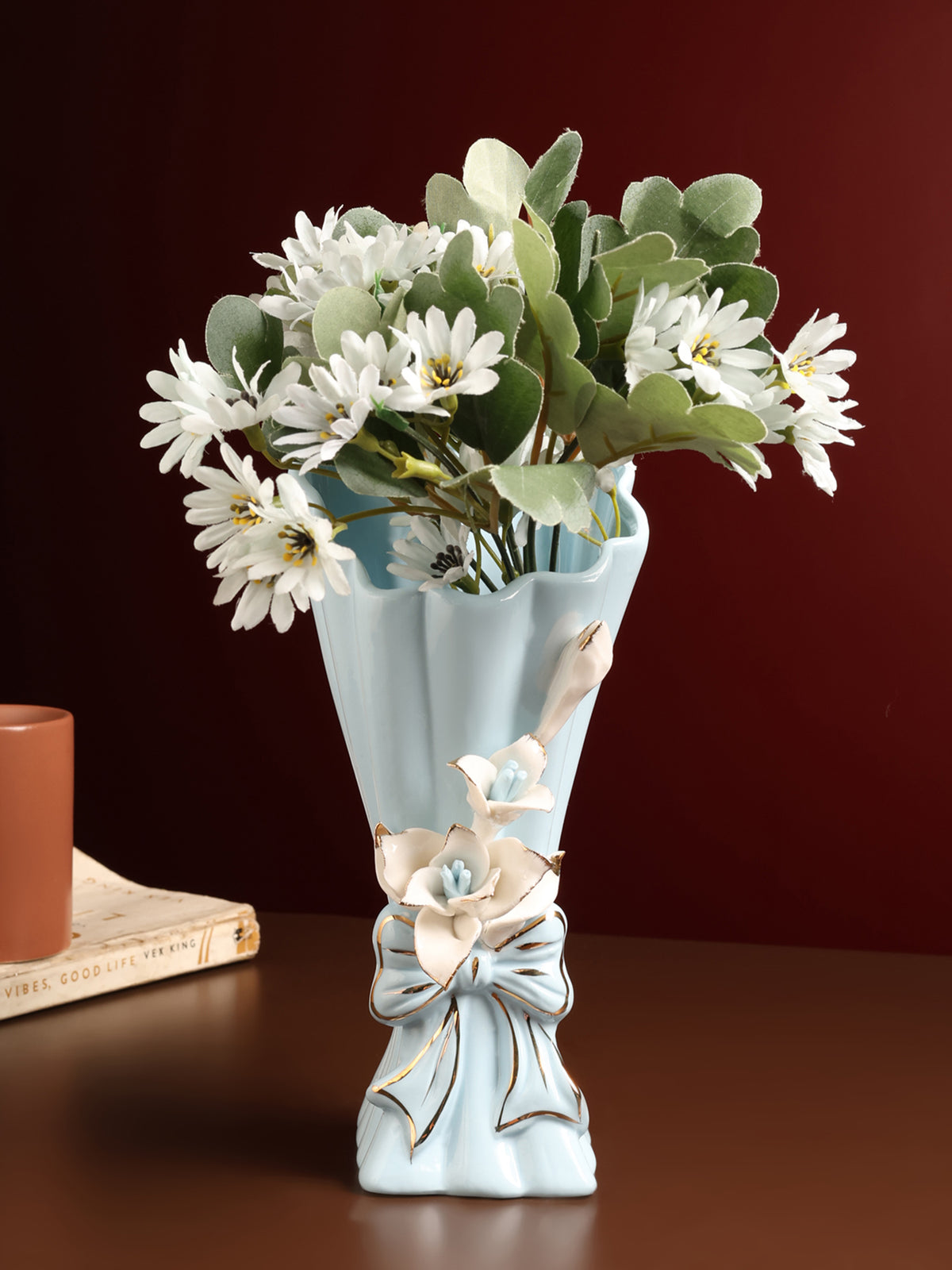 Isolde Fleur Big Blue Porcelain Vase