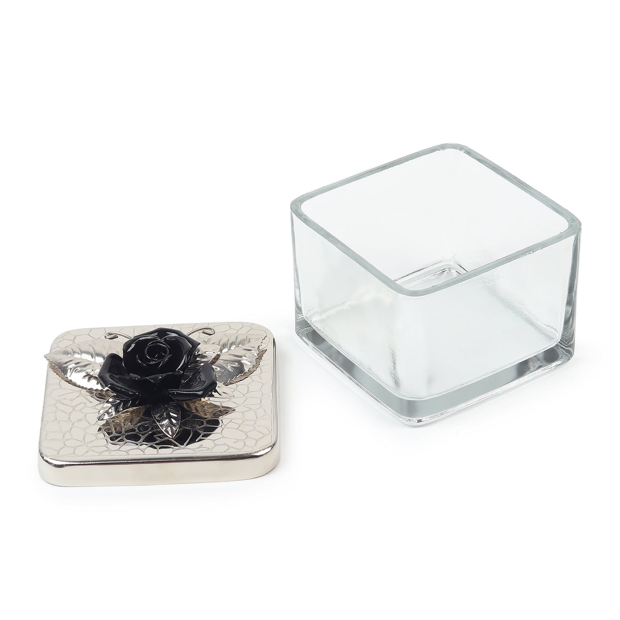 Petal Eclat Black Square Storage Box