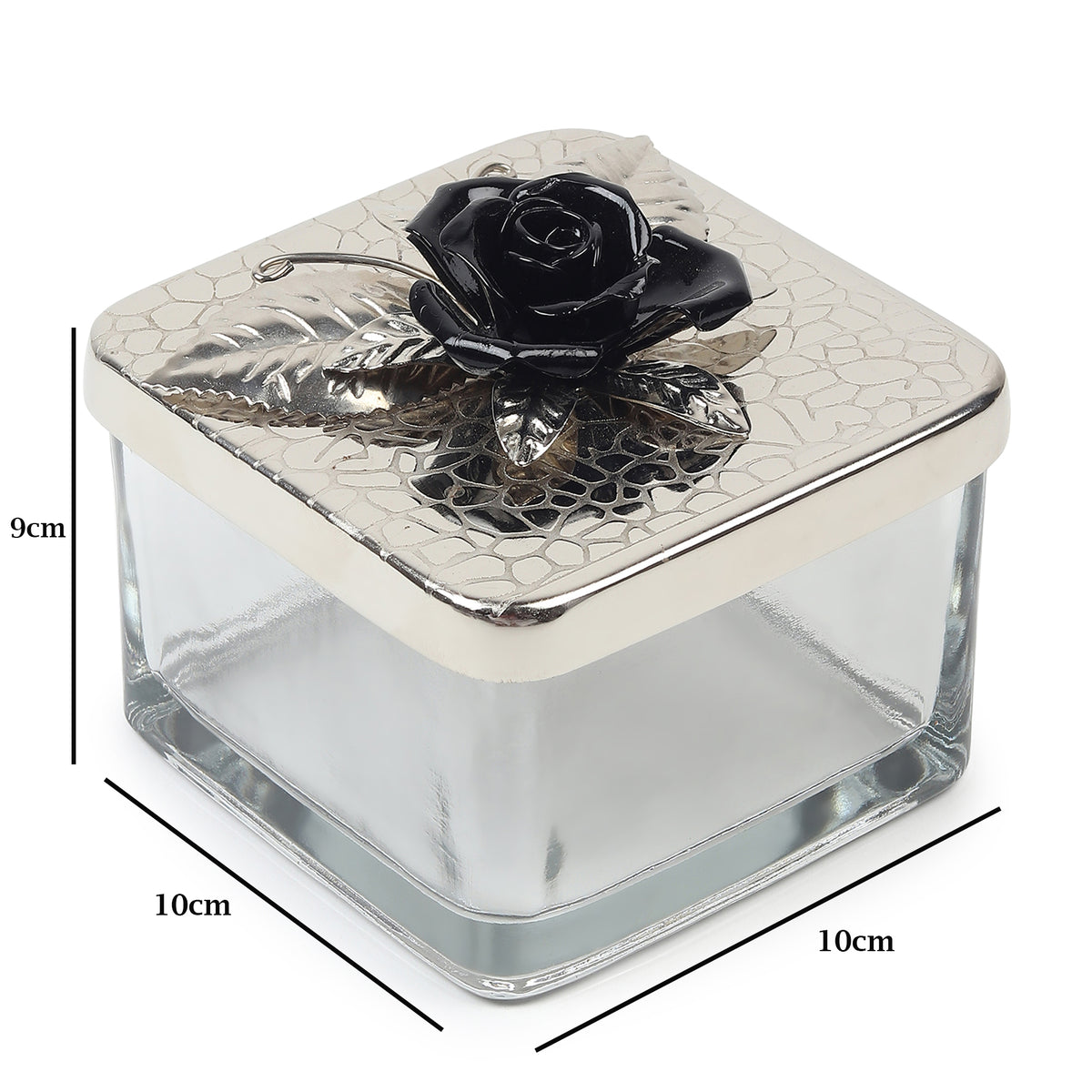 Petal Eclat Black Square Storage Box