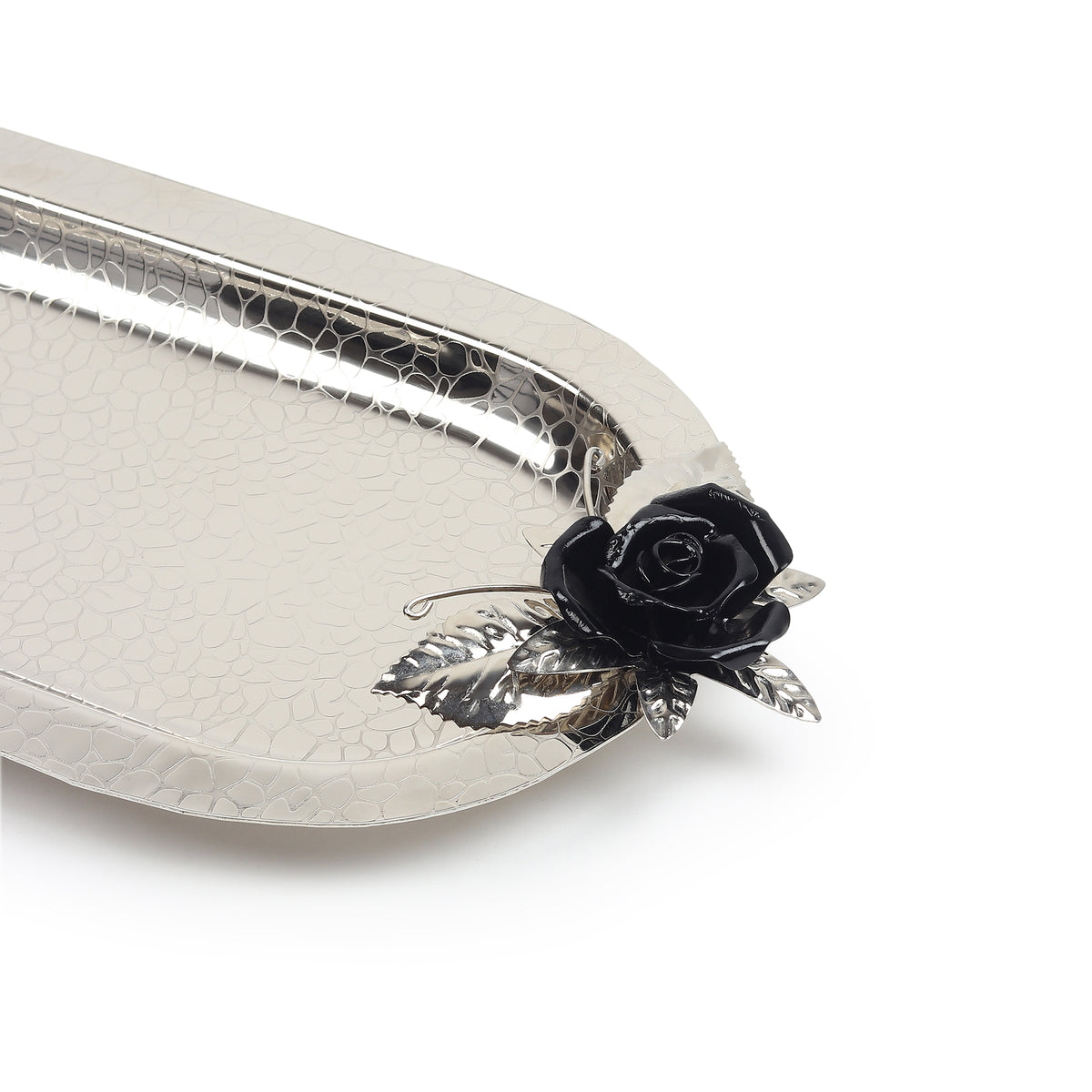 Petal Eclat Black Oval Tray