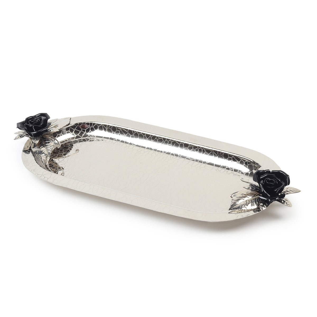 Petal Eclat Black Oval Tray