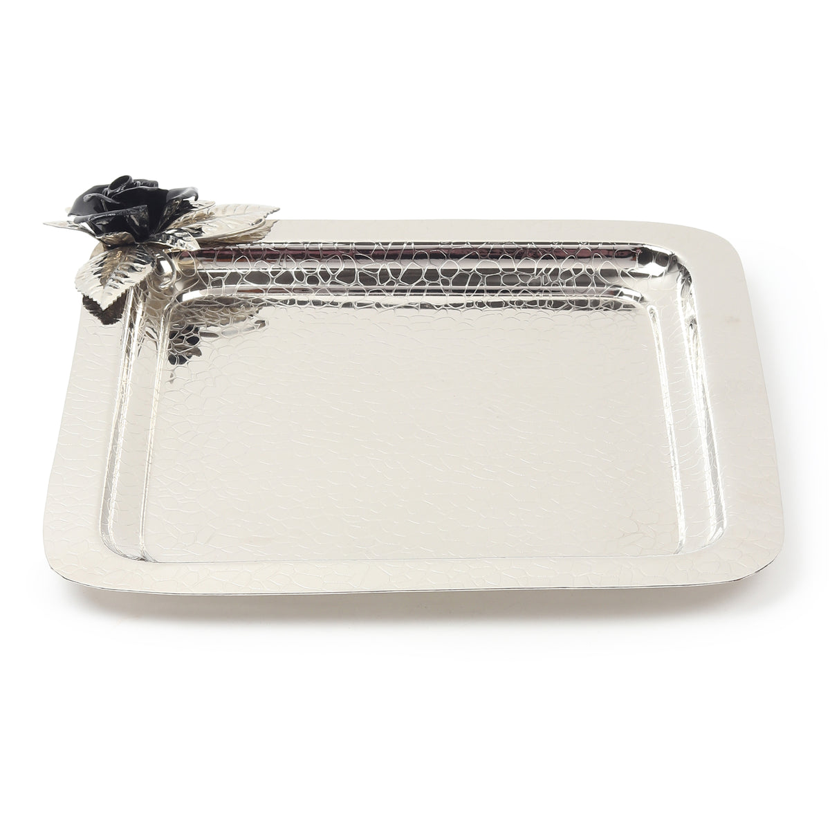 Petal Eclat Black Square Tray