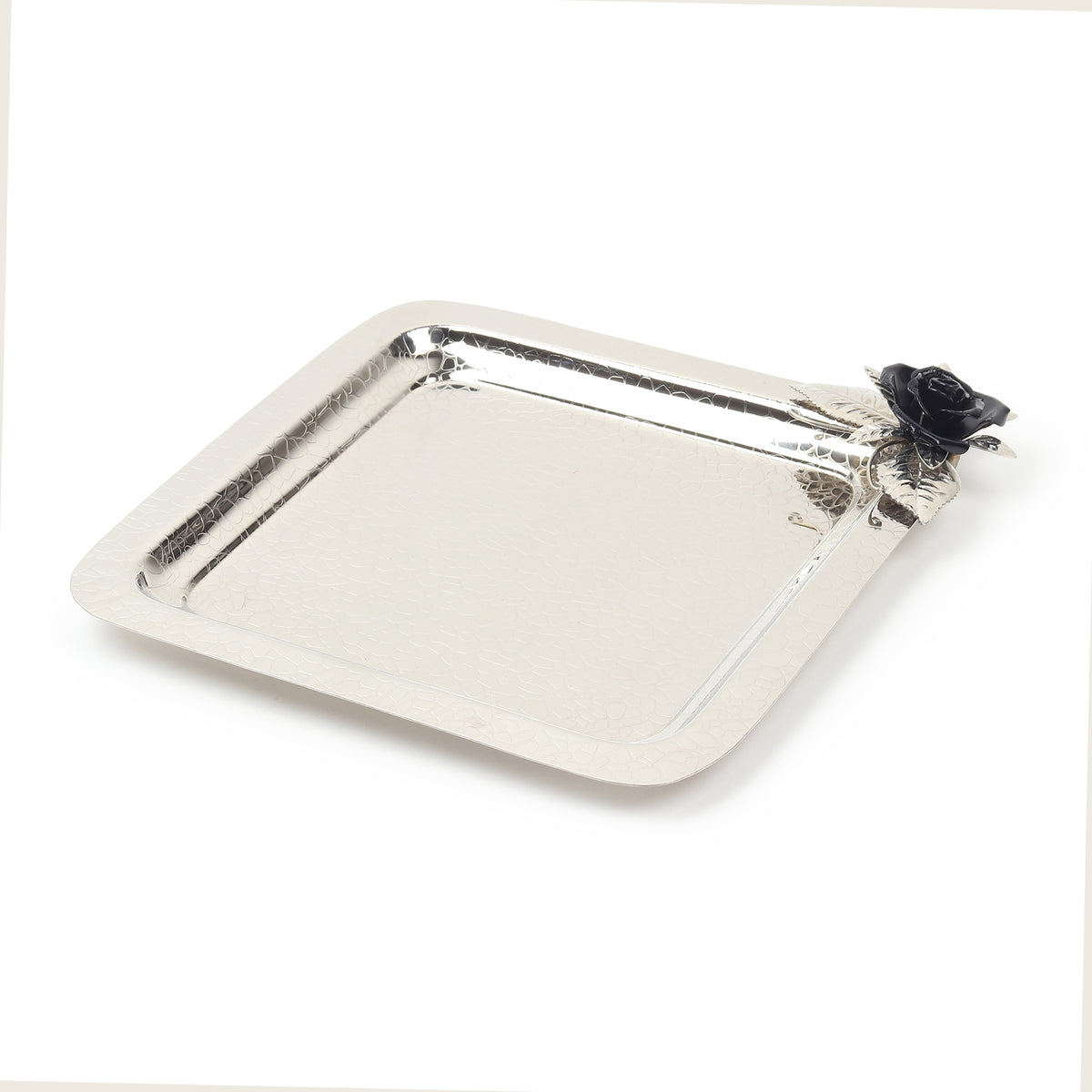 Petal Eclat Black Square Tray