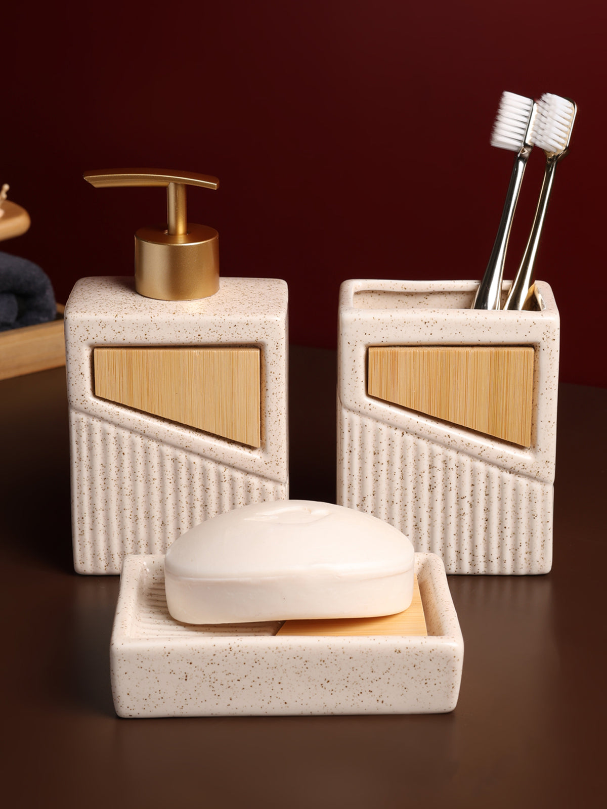 Terrazzo Block Bathroom Set of 3