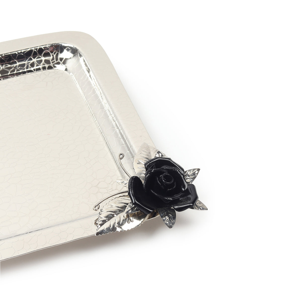 Petal Eclat Black Square Tray
