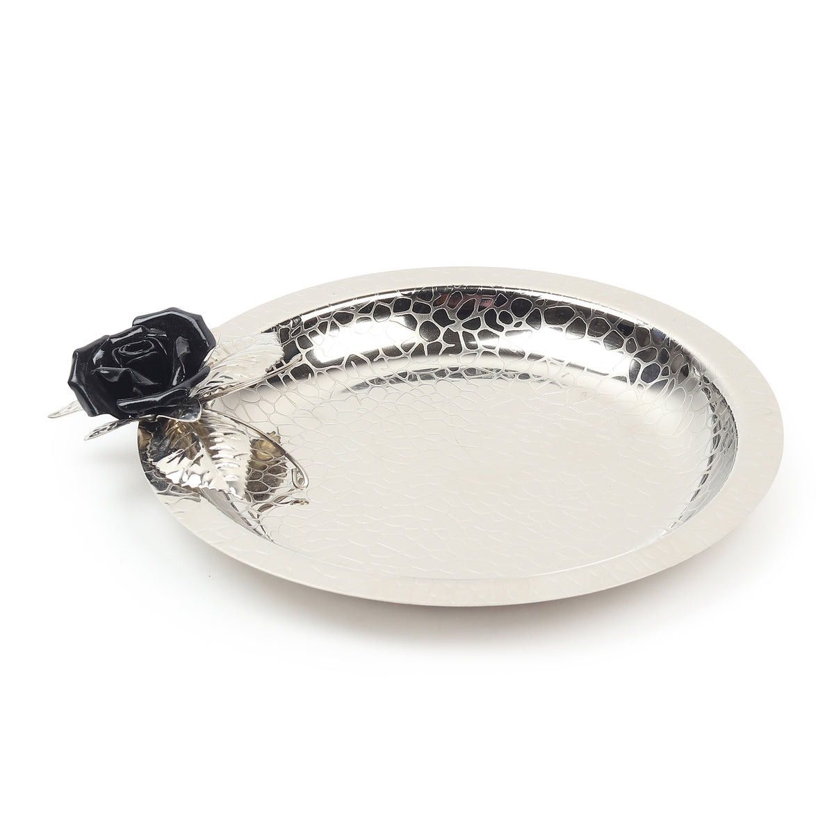 Petal Eclat Black Circle Plate