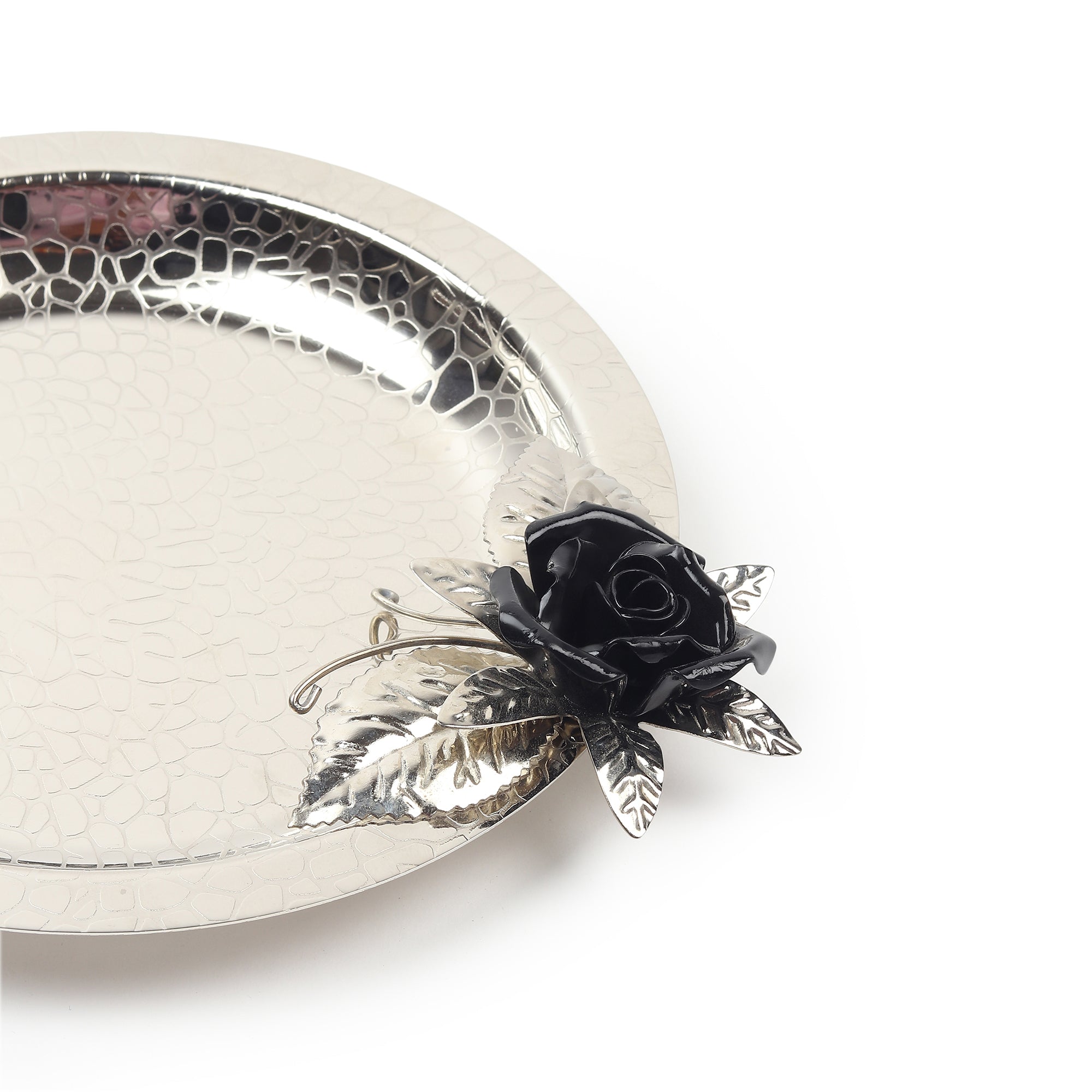 Petal Eclat Black Circle Plate