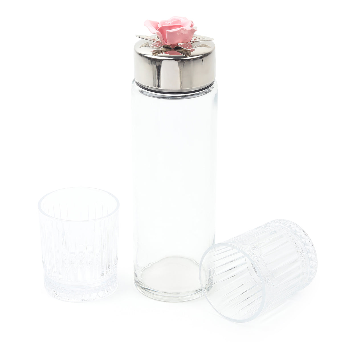 Petal Eclat Pink Bottle & Glass Set