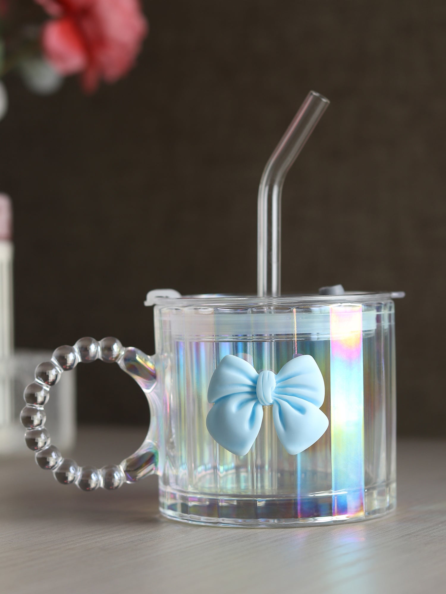 Colette Glass Tumbler Blue Bow