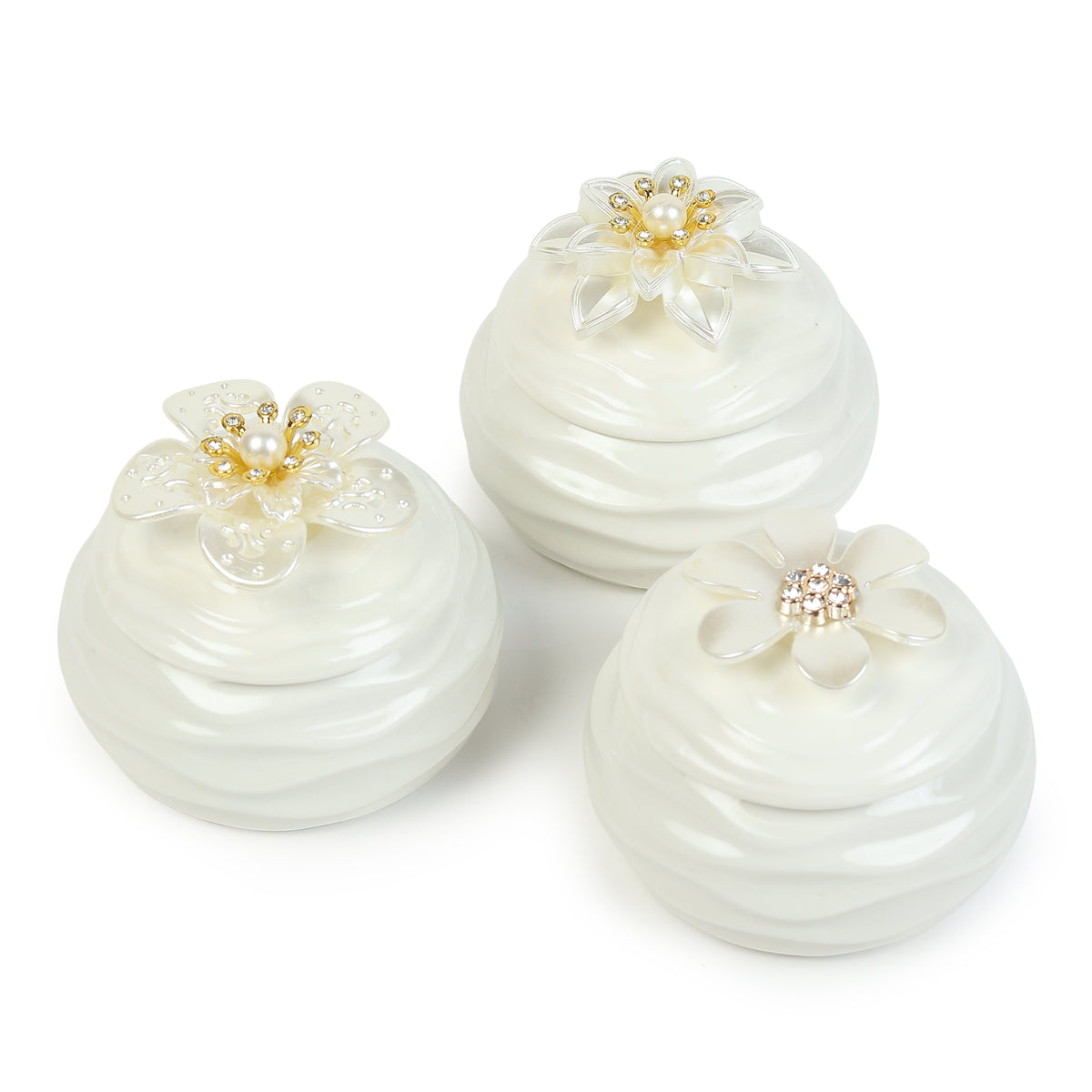 Laceflower Porcelain Box Set of 3