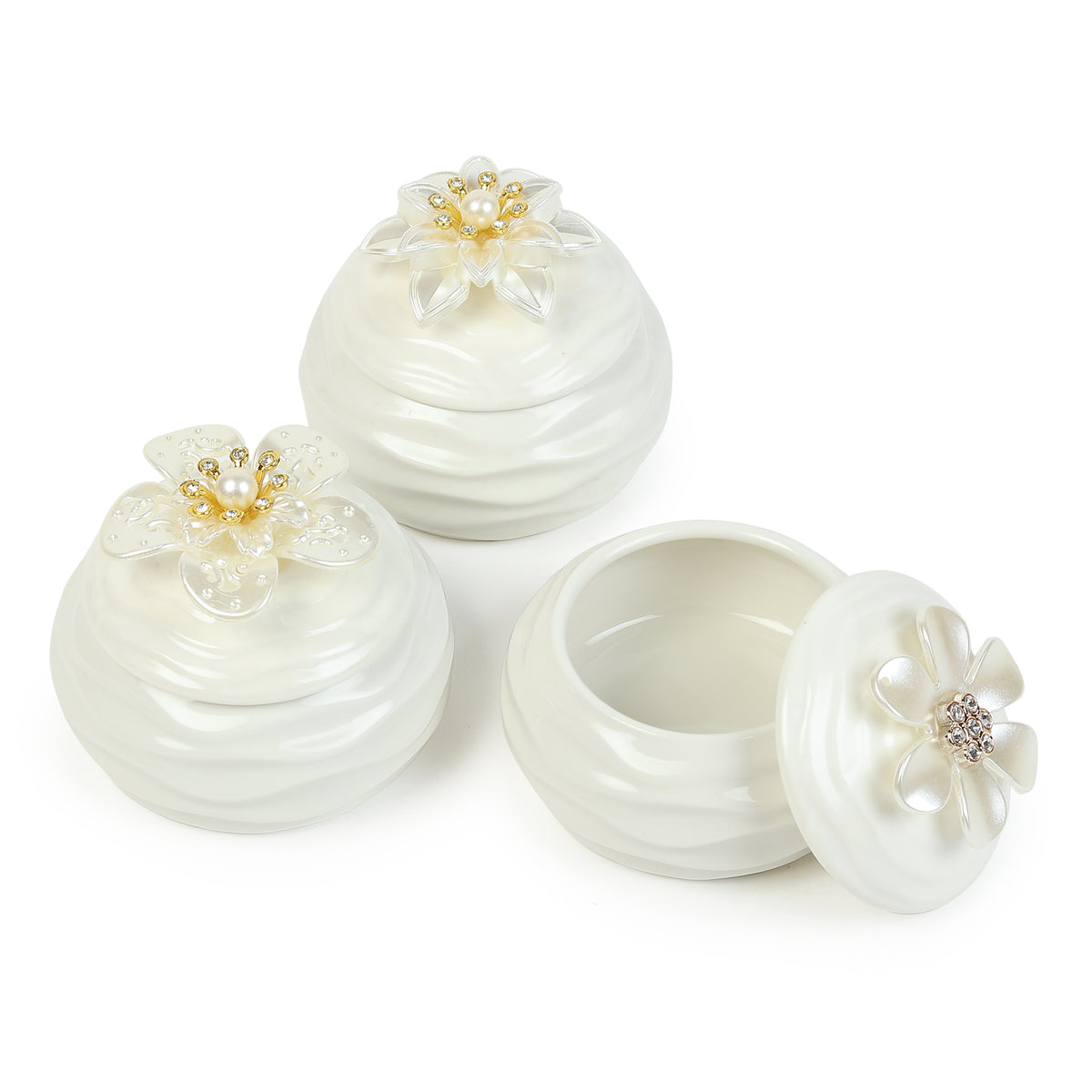 Laceflower Porcelain Box Set of 3