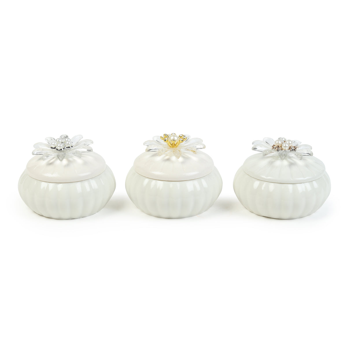 Sunpetal Porcelain Box Set of 3