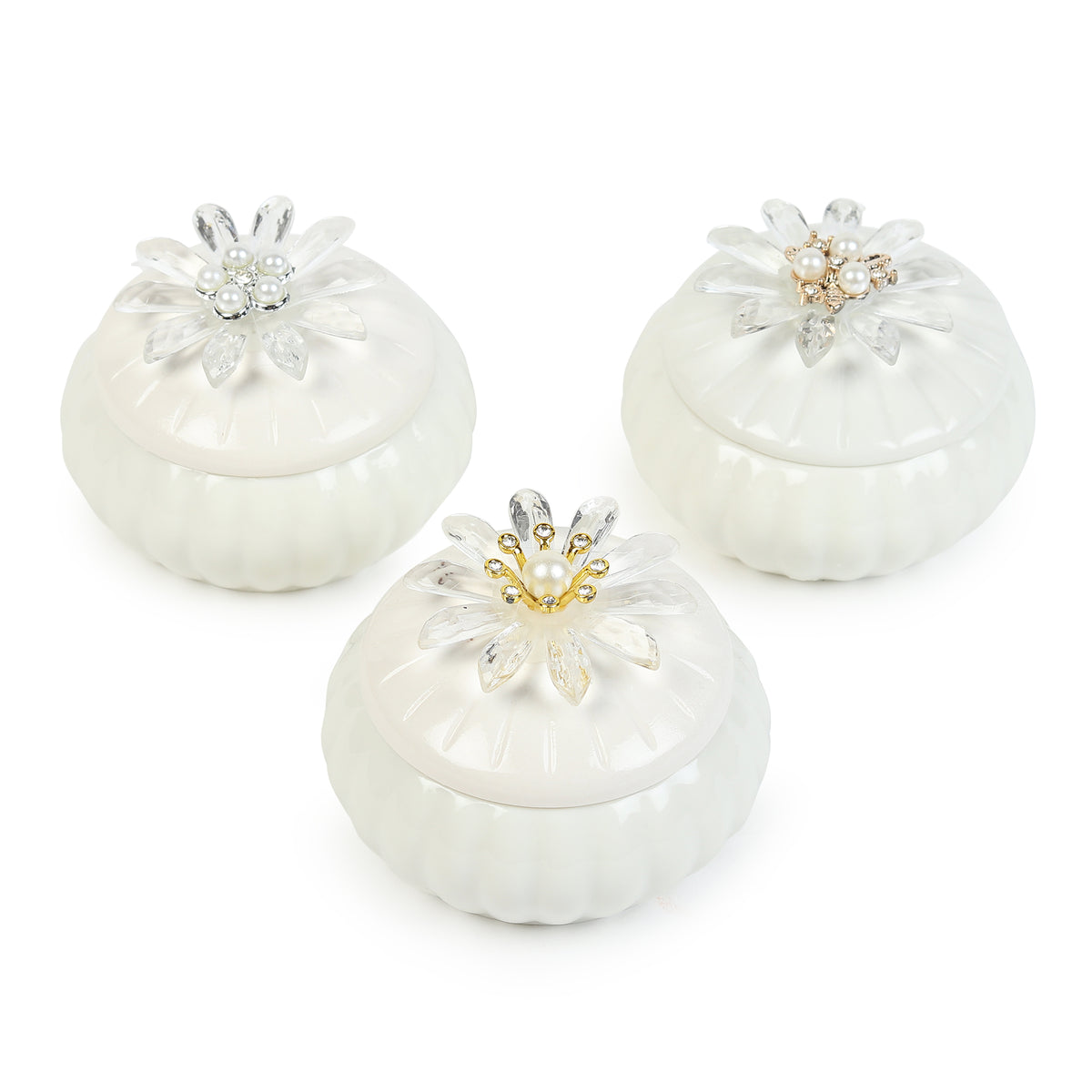 Sunpetal Porcelain Box Set of 3