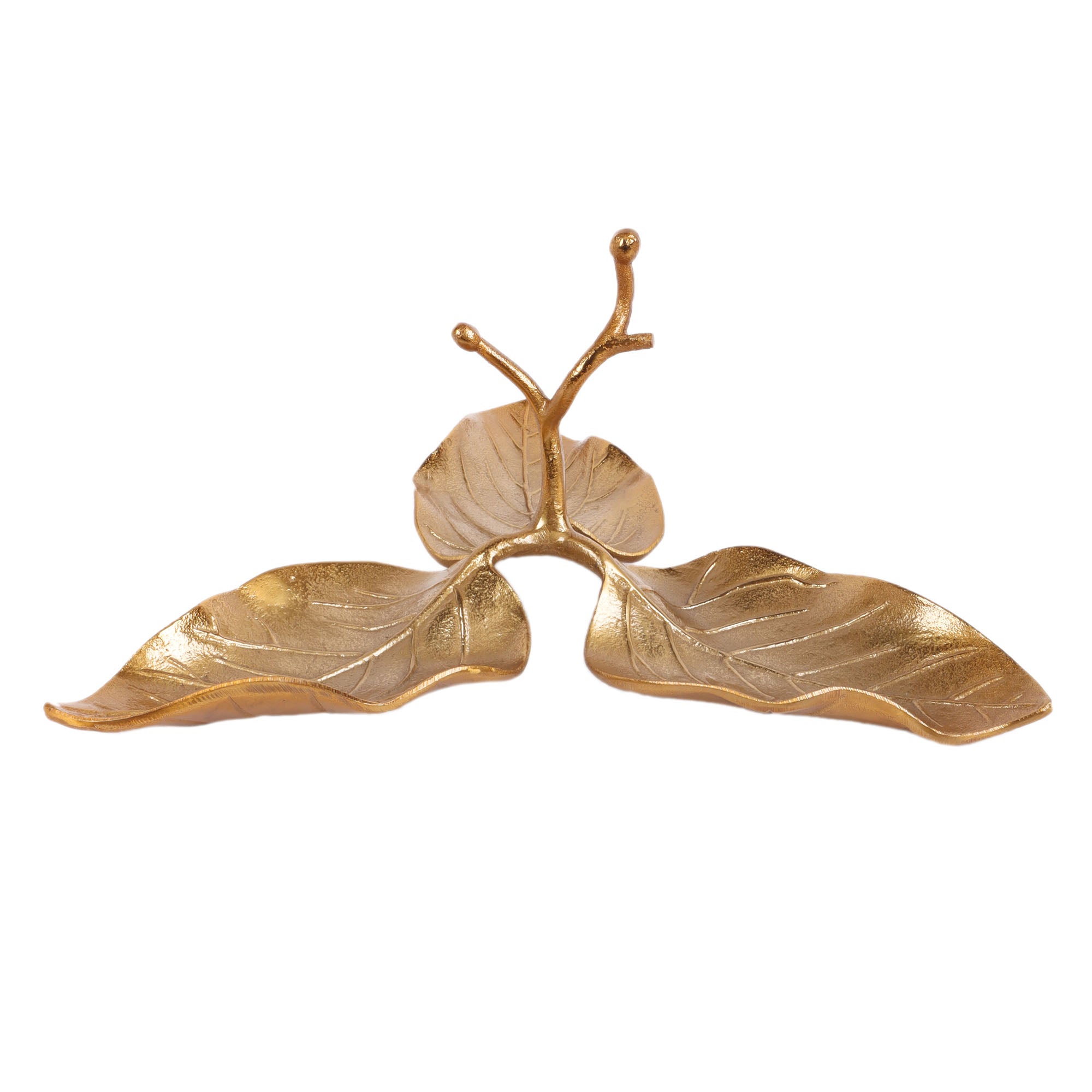 Three Leaf Decorative Gold Platter