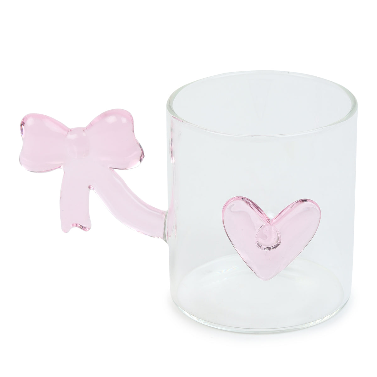 Bowed Heart Glass Cup