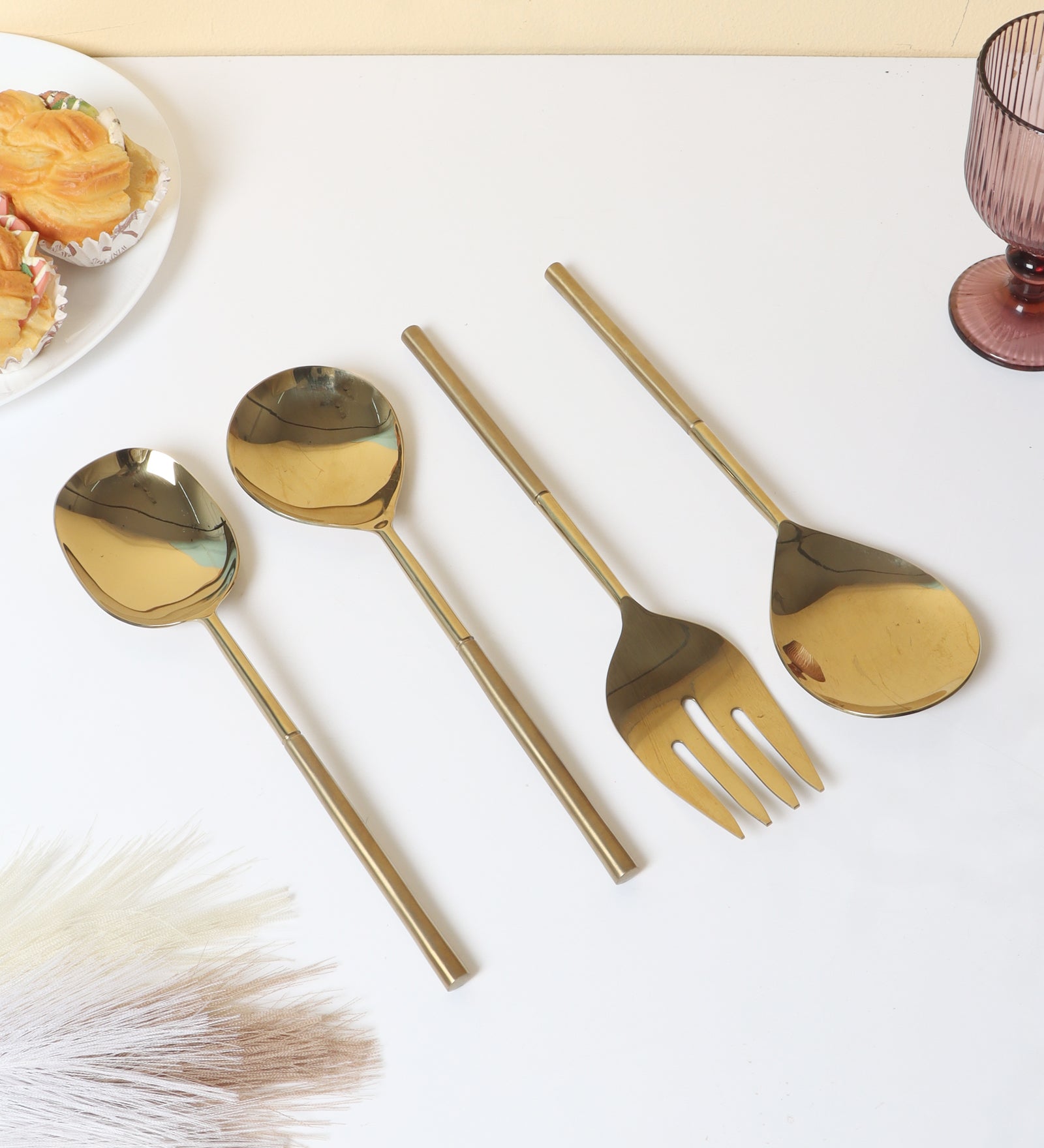 Lark Cutlery Serving Set Gold