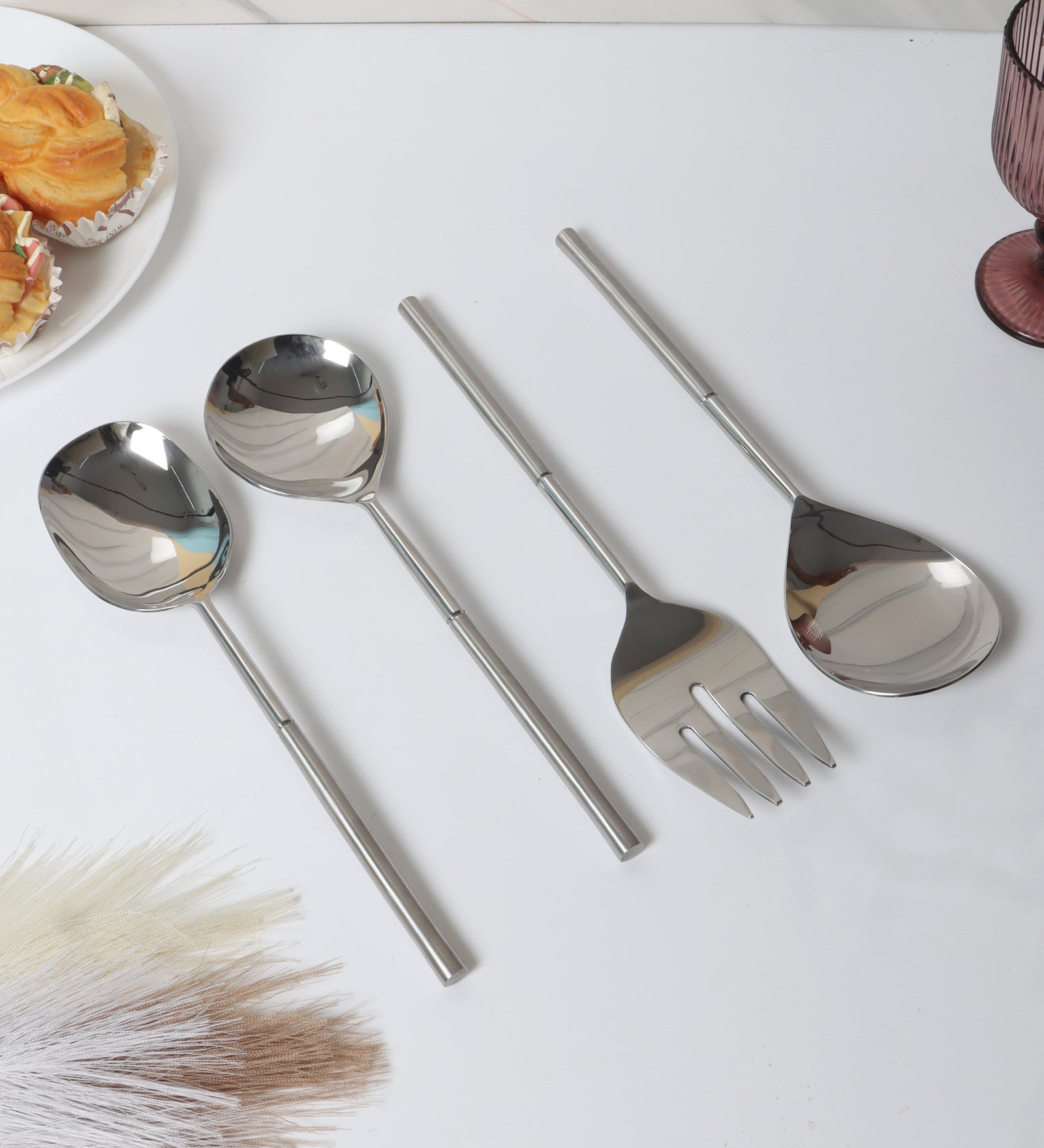 Lark Cutlery Serving Set Silver