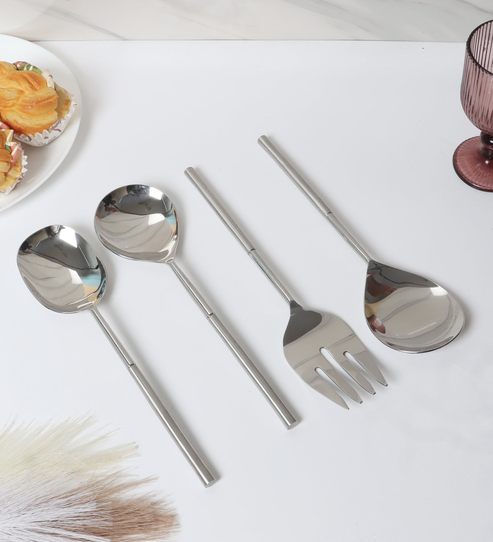 Lark Cutlery Serving Set Silver