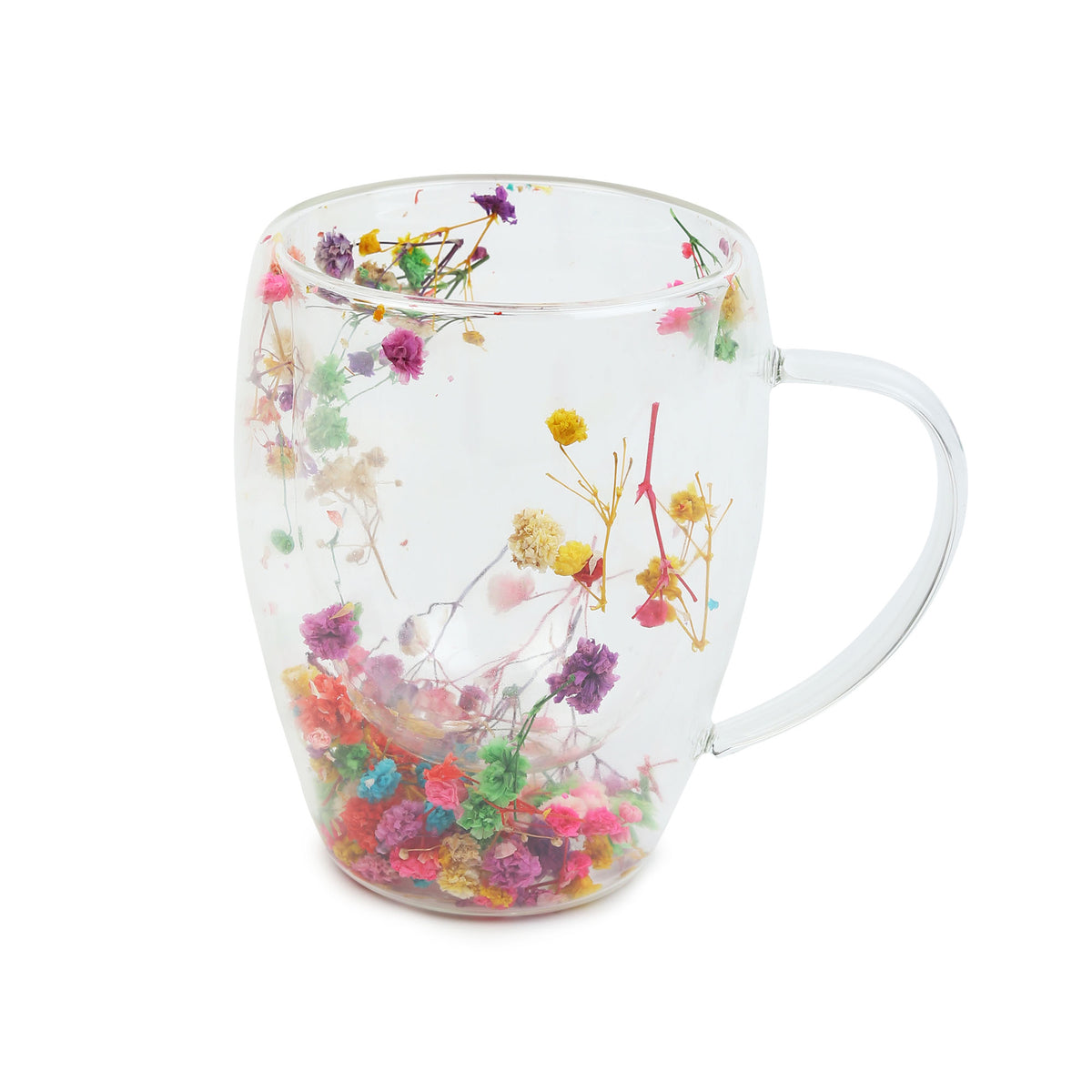 Dahlia Multicoloured Glass Mug