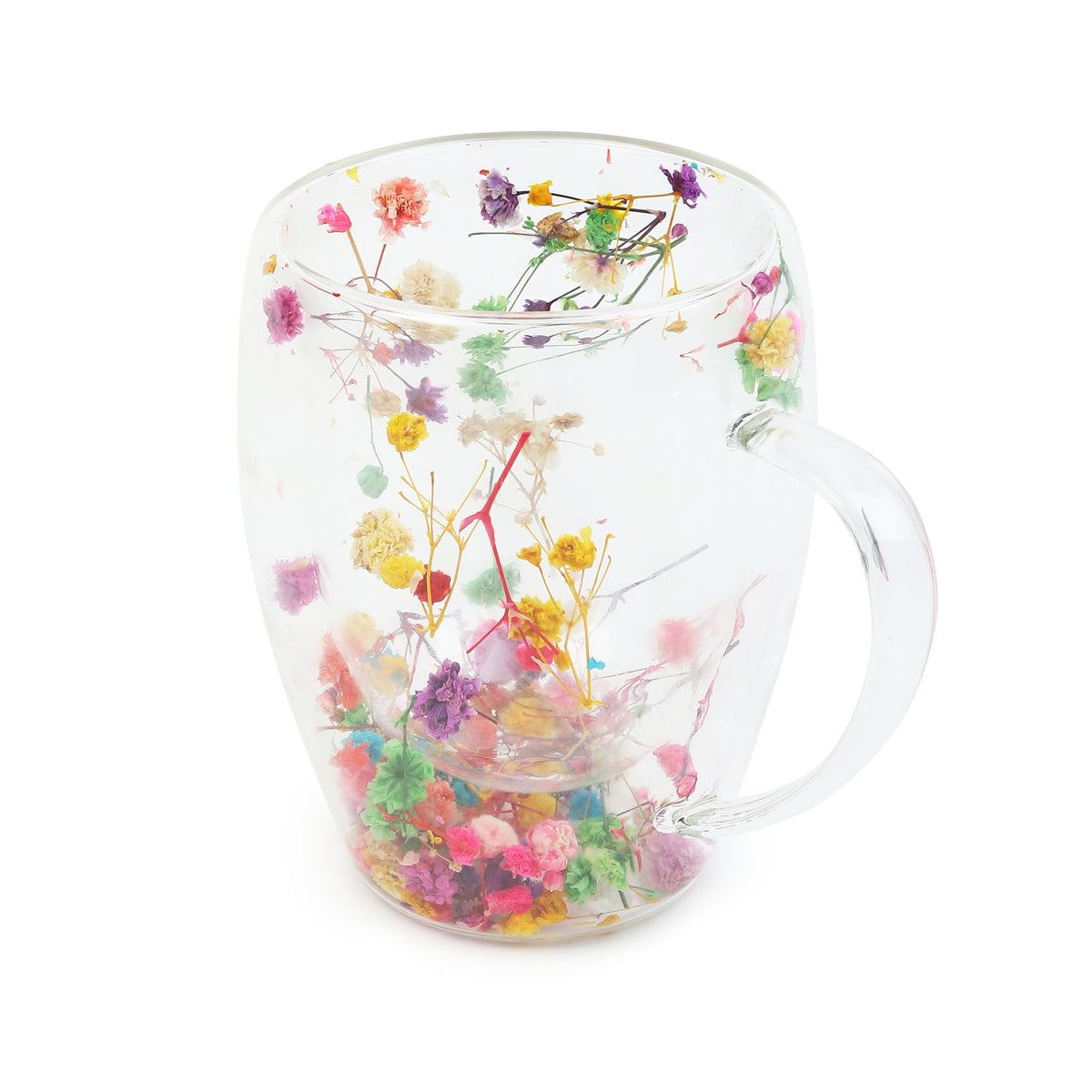 Dahlia Multicoloured Glass Mug