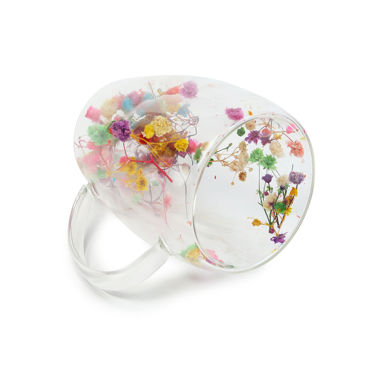 Dahlia Multicoloured Glass Mug