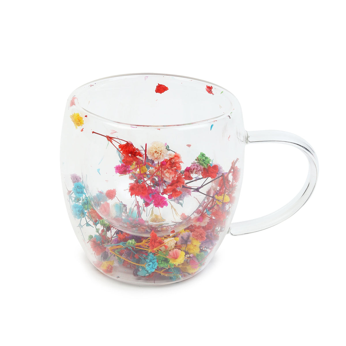 Dahlia multicoloured Glass Mug Small
