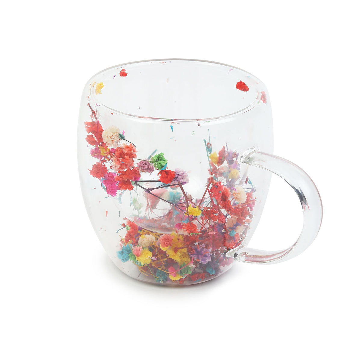 Dahlia multicoloured Glass Mug Small