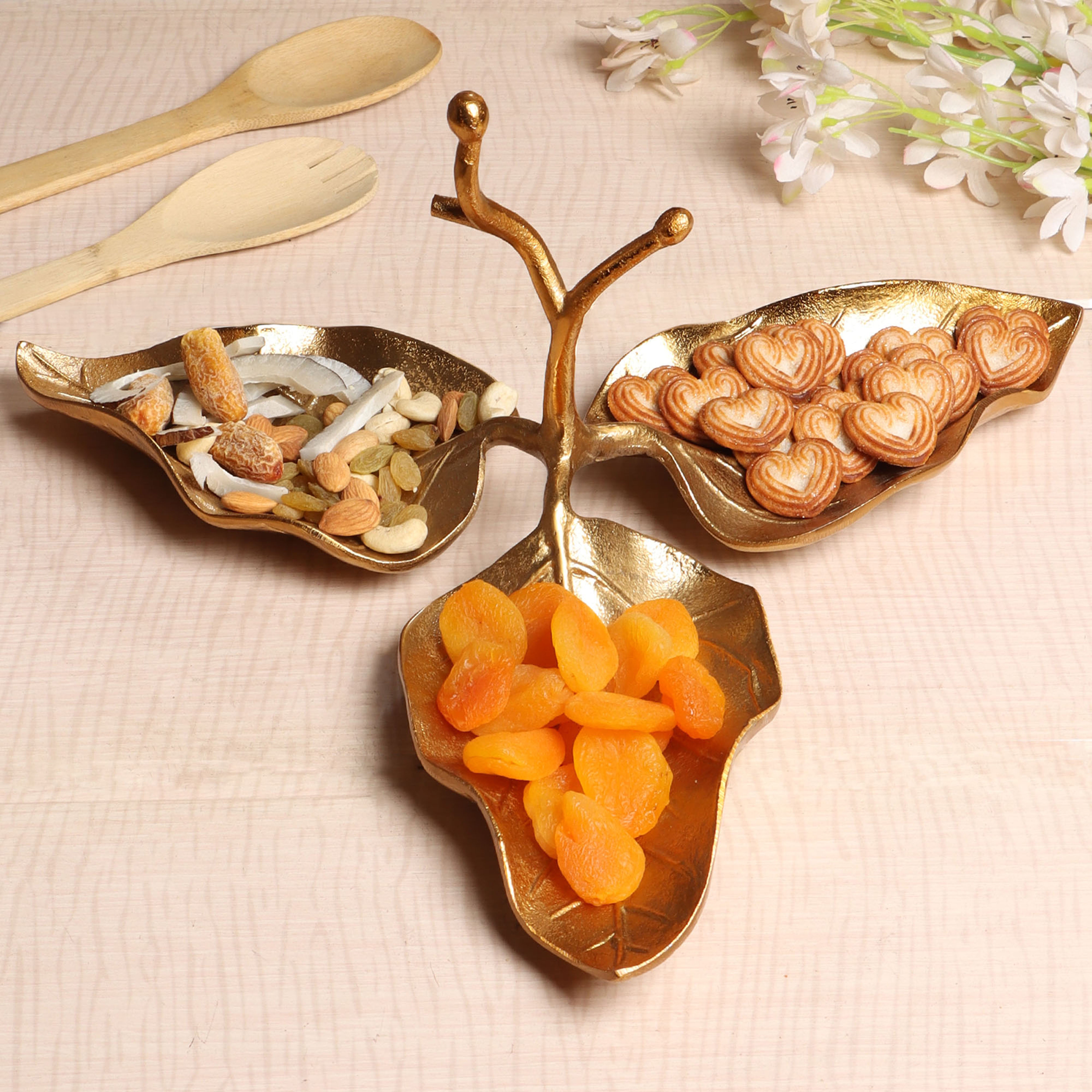 Three Leaf Decorative Serving Platter