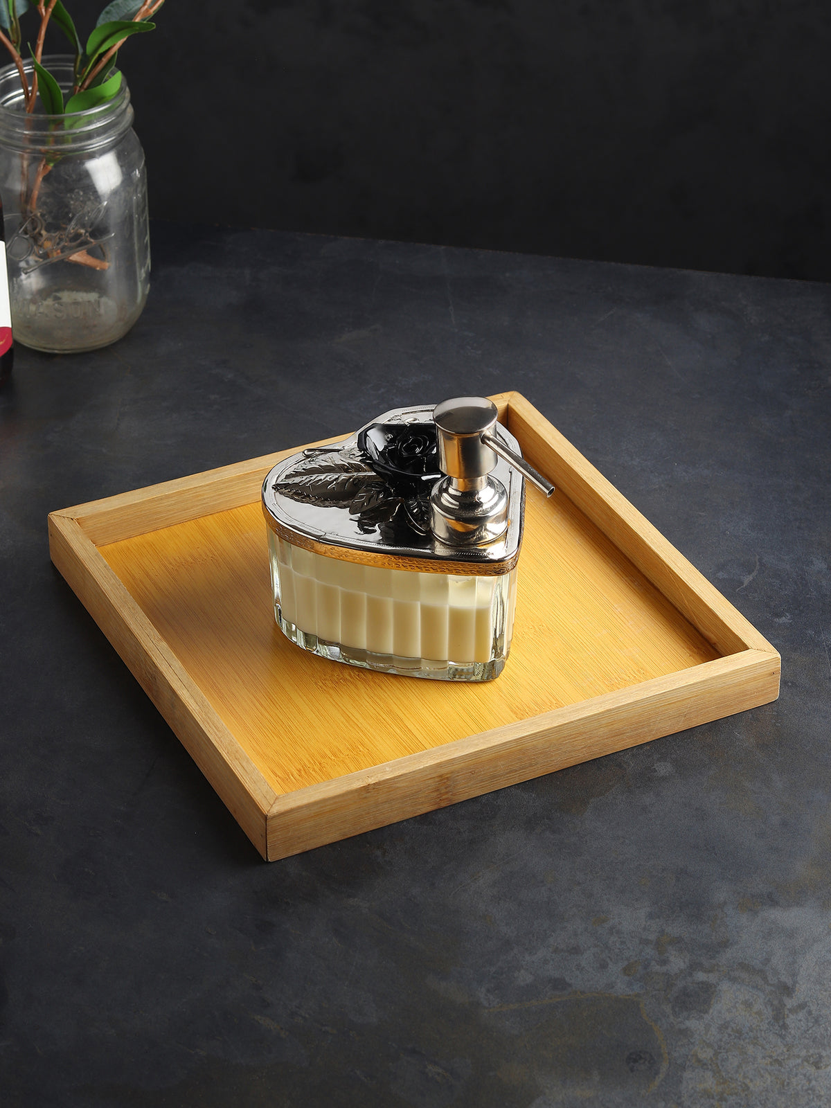 Petal Eclat Black Glass Dispenser