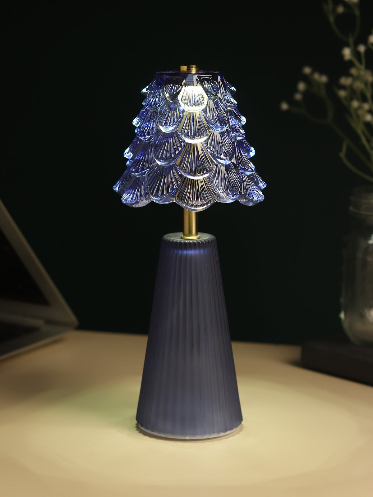 Marcelle Crystelle Blue Glass Lamp