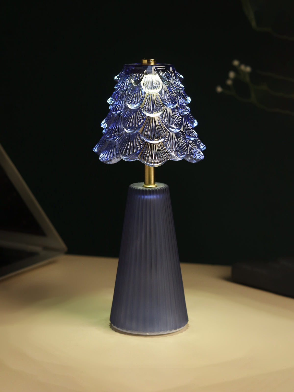 Marcelle Crystelle Blue Glass Lamp