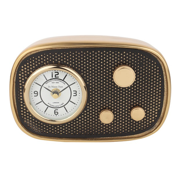 Radio Wave Table Clock In Gold Frame