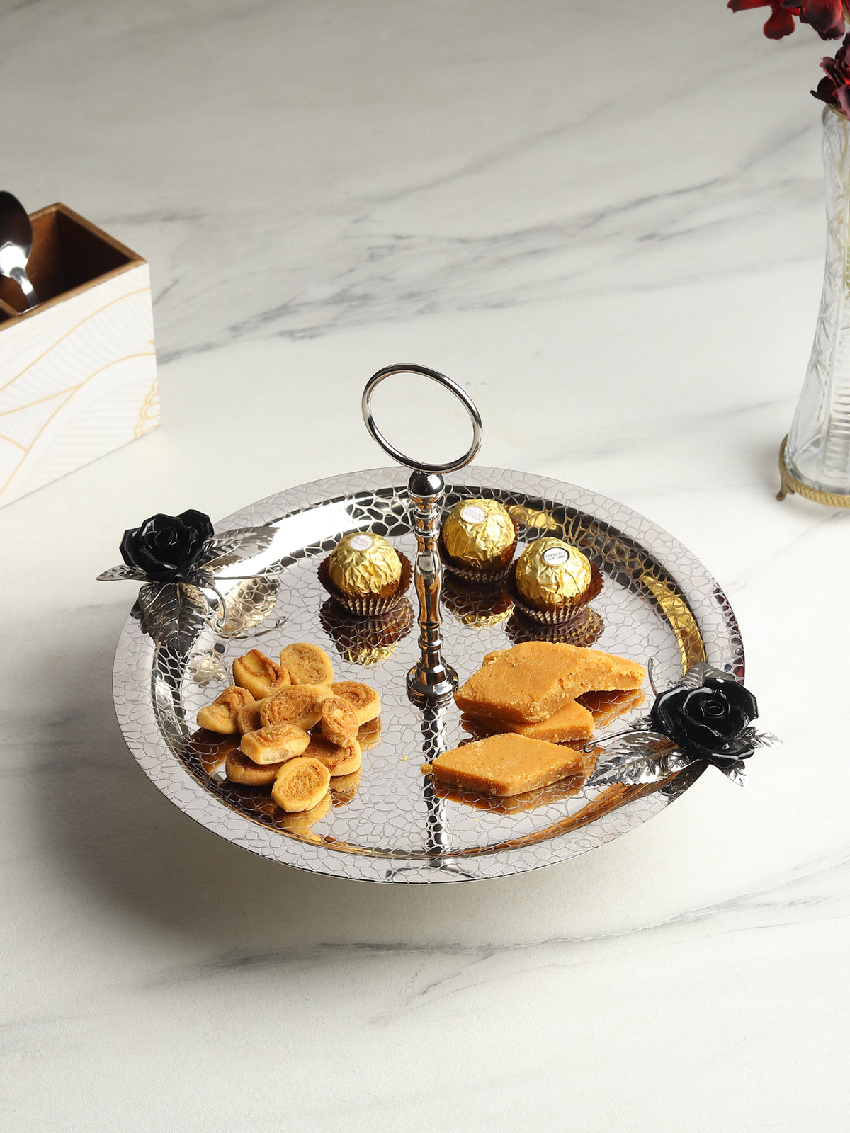 Petal Eclat Black Cake Stand