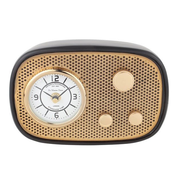 Radio Wave Table Clock in Black Frame