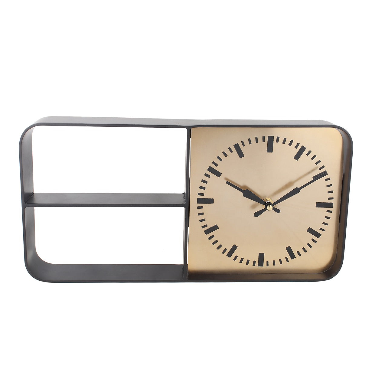 Timekeeper Shelves Wall Clock in Gold