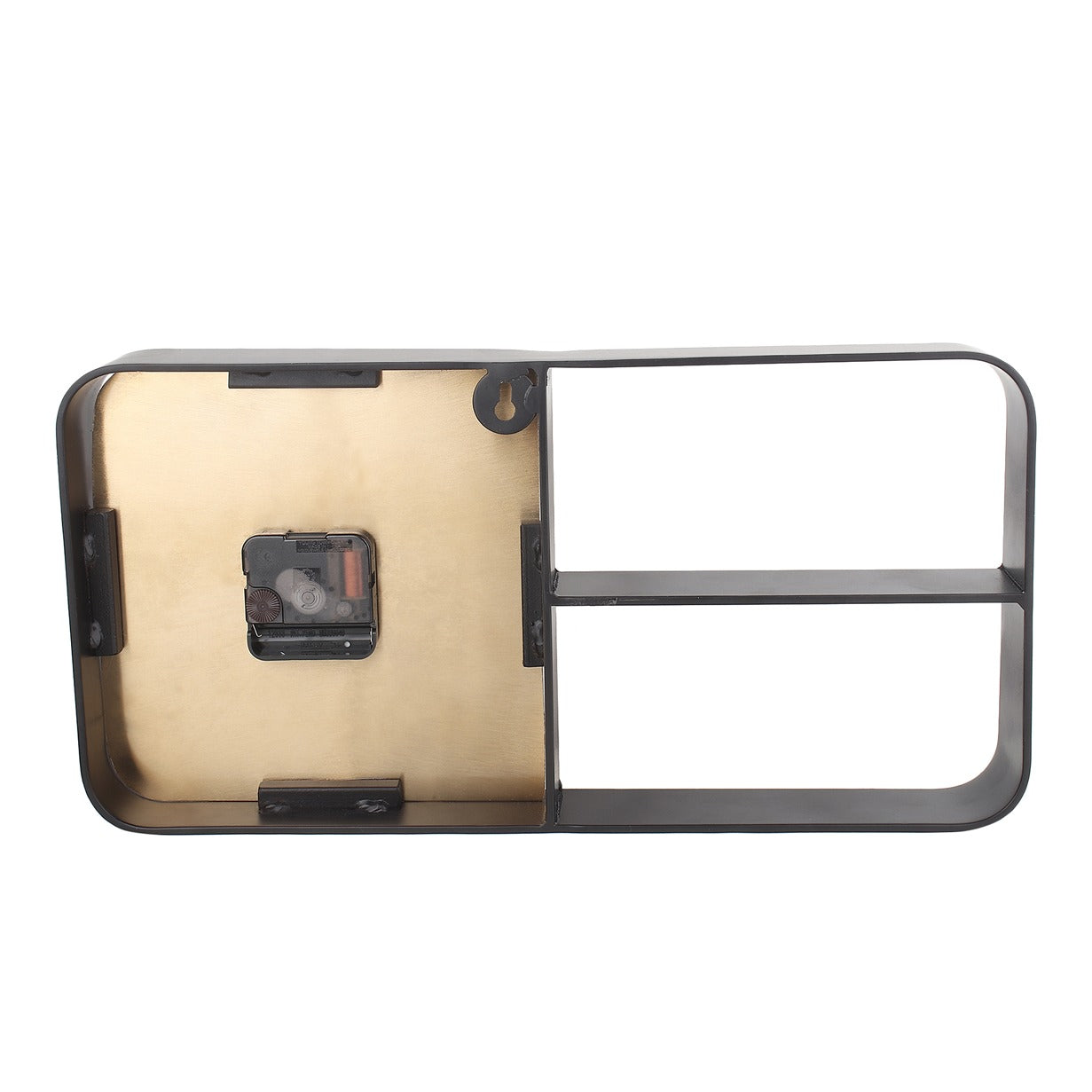 Timekeeper Shelves Wall Clock in Gold