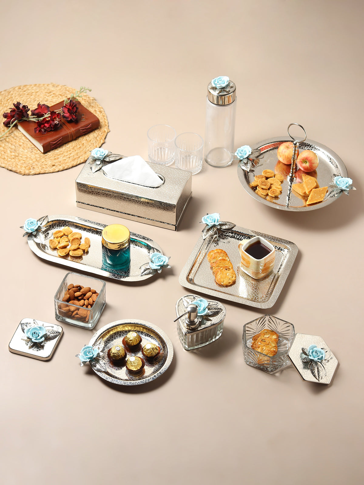 Petal Eclat Blue Hexa storage Box